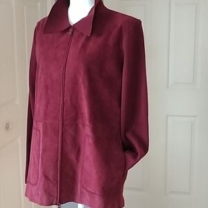 Dialogue 💯 leather &  knit Sweater/Jacket Sz M